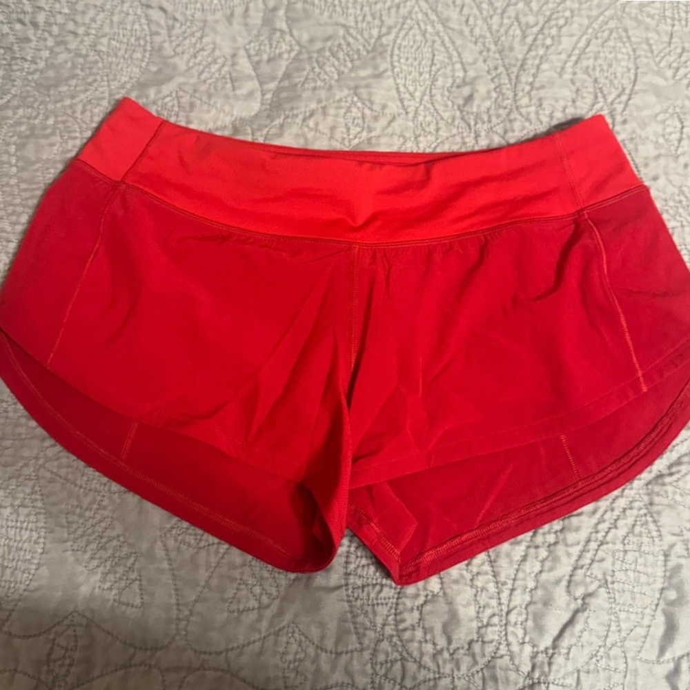 Lululemon Athletica Vibrant Red Athletic Shorts